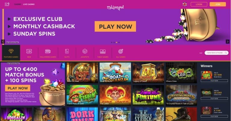 million pot casino screenshot