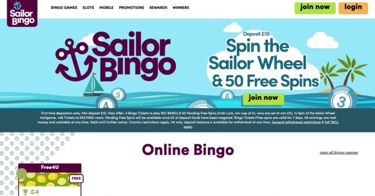 sailor bingo screenshot